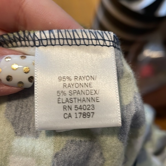 Banana Republic Womens XL Wrap Dress Lime Green Navy White Geometric Pattern - Picture 9 of 9